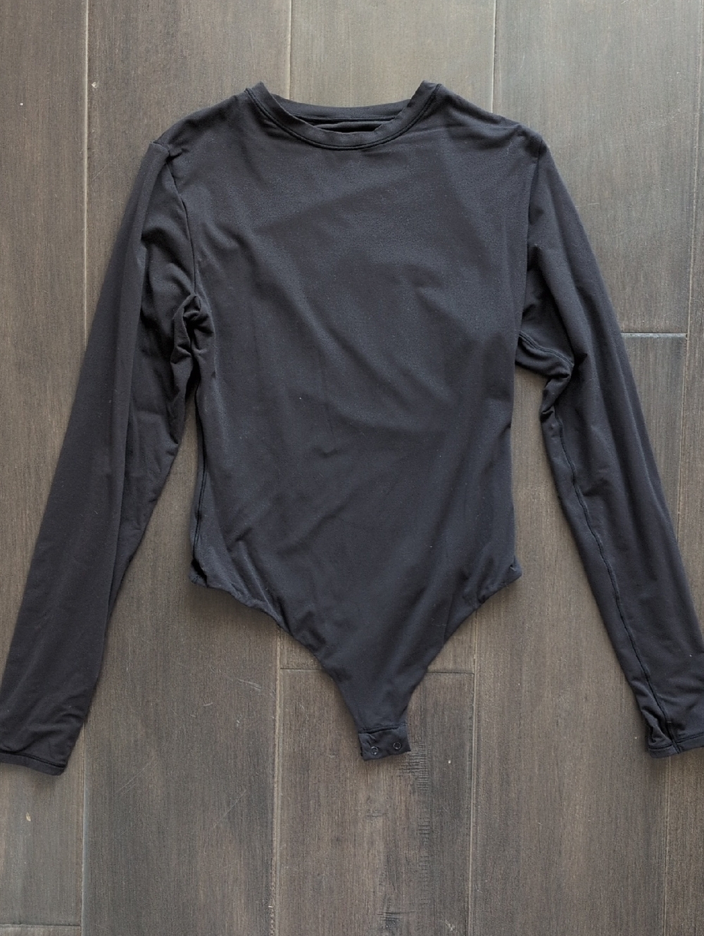 SKIMS Black Long Sleeve Crewneck Bodysuit